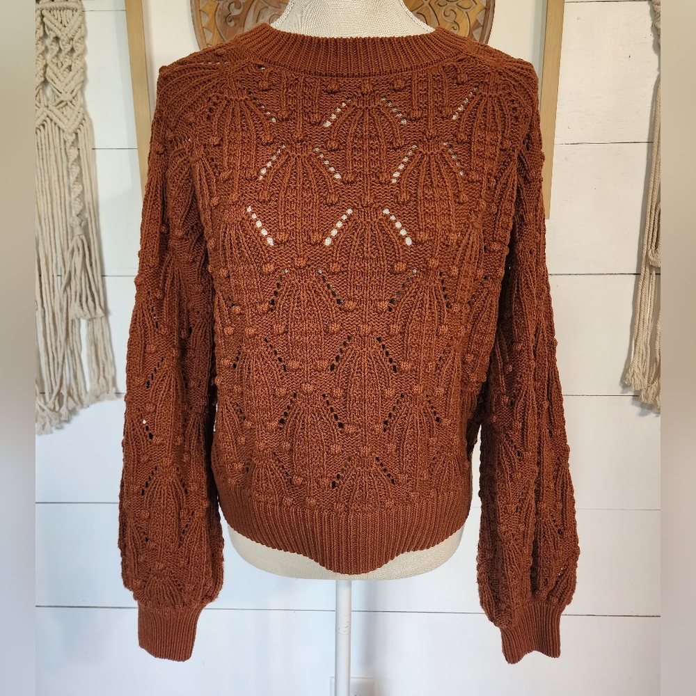 Harper Heritage Cropped Cable Knit Sweater Sz S